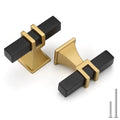 Haliwu 10 Pack Cabinet Knobs Black and Gold Cabinet Pulls Kitchen Handles - color: Black & Matte Gold, size: T-bar knob