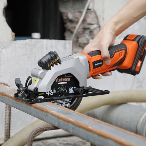 Yunirvana Mini Circular Saw, 20V 3400RPM Professional Cordless Circular Saw - style: 2.0Ah Circular Saw