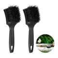 M METERXITY 2-Pack Bird Bath Cleaning Brush, 8.3 Inch Plastic Bird Bath Cleaner with Ergonomic Handle for Feeder/Fountain/Outdoor Cleaning, Utility Hard Stiff Bristle Scrub [Black] - color: Black