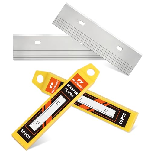 WRAPXPERT Scraper Blade 4 inch 100pcs Replacement Razor Blades for Cleaning Glass Wall Windows Stove