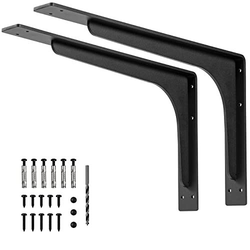 24 x14.2 INCH Shelf Brackets,L Shelf Brackets,Vertical Angle, Premium Alloy Metal Heavy Duty Shelf Bracket, high Strength Mounting Hardware Included, Corner Brace Joint,Pack of 2. - size: 24 inch x 14.2 inch
