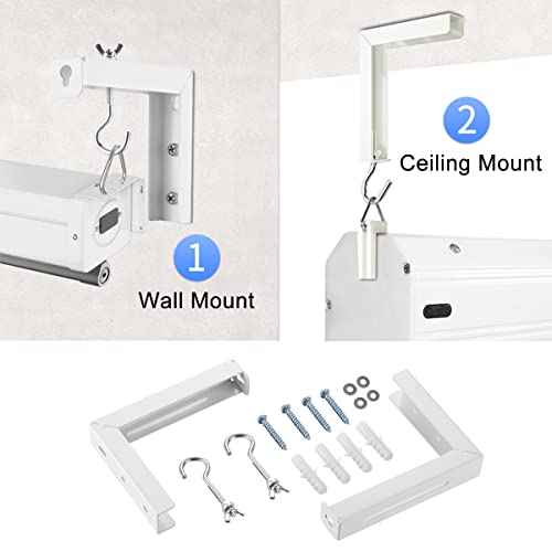 suptek Universal Projector Screen Wall Mount L-Brackets Wall Hanging Mount 6 inch Adjustable Extension Mounting Hooks for Projection Screen up to 66 lbs, 30 kg Capacity Each, PRL001, White (1 Pair) - size: 6 inch-white