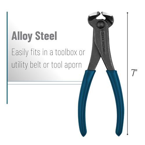Bates- Nail Puller, Dark Blue Turquoise, Nail Remover Tool, Cutting Pliers, Carpenter Tools, Staple Puller, Nail Puller Tool, End Cutting Pliers, Nail Pliers, Nail Pulling, Nippers Tool - color: Dark Turquoise, size: 7", 1 Pack
