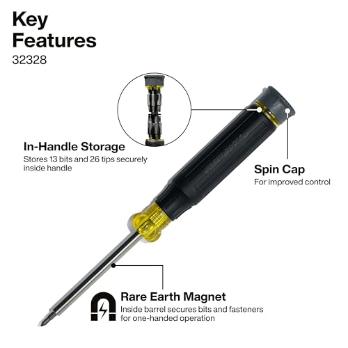 Klein Tools 80209 Precision Multi-Bit Screwdriver Set, 31-Piece, Cushion Grip Handle, Bits for Apple Product Repair, Phillips, Slotted, Hex, and TORX for Electronic Repair - size: 2-Piece Precision Driver Set
