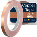 Kraftex Copper Tape 1/2 inch x 66ft. Copper Foil Tape for Stained Glass Soldering with Conductive Adhesive. Great Shielding for Guitars, EMI Shielding, Jewlery Making and Crafts - size: 1/2" x 66ft