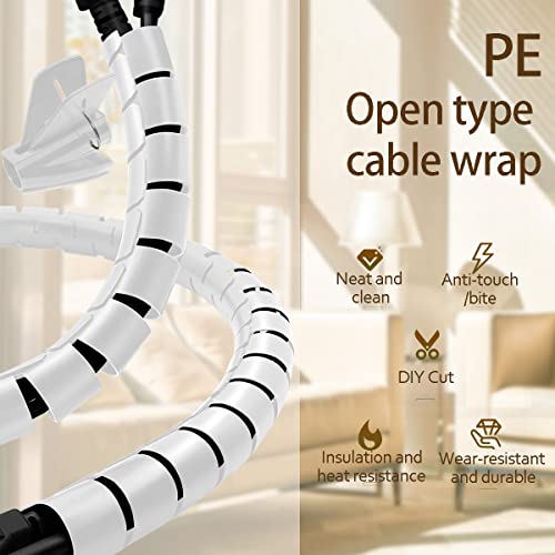White Cable Management Sleeves 2 PCS Cord Protectors for USB Cable Power Audio Video Wire Cables - Protect Cats Dogs Pets from Chewing Cords - color: White, size: 22MM -2PACK