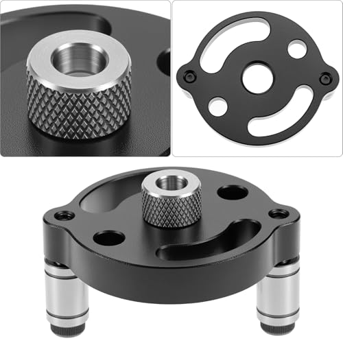 QWORK Self-Centering Doweling Jig, Straight Hole Guide for Precise Woodworking, with 6mm, 8mm, 10mm Bushings, Hole Puncher Locator