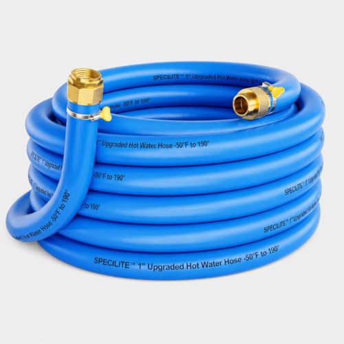 SPECILITE Hot/Cold Rubber Garden Water Hose 25 ft x 1", -50℉ to 190℉, Blue - color: 1'' Blue, size: 25 FT