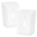 Modern Decorative Wall Plate Retro Wood Grain design Switch Cover Outlet Cover for Light Switch, Smart Switch, Dimmer, GFCI, USB Outlet (Single Toggle 10-Pack) - size: Single Toggle 10-Pack