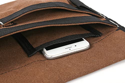 VIDAR TOOLS 6-Pocket Single Side Tool Belt Pouch/Utility Belt/Work Apron for Carpenter and Gardener.Durable Canvas Construction.Comfortable Adjustable Belt.Light Weight.TAN