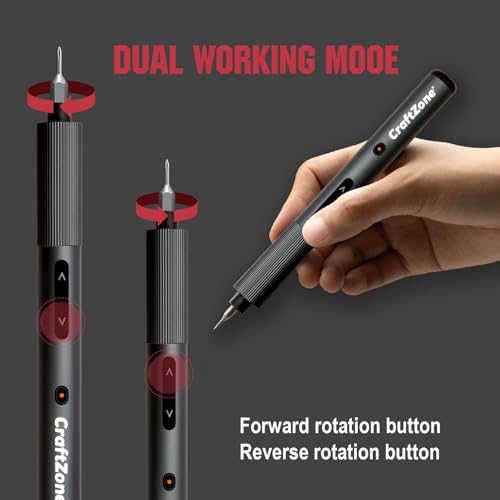 Ultra Mini Electric Precision Power Screwdriver Set Kit | Max 0.5N.m | with 20 S2 Steel Bits | 5/32'' Hex with LED Light | Magnetic Storage | Repair Tool for Electronics|Camera|Laptop (Grey)