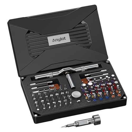 74-in-1 Magnetic Ratchet Screwdriver Set with S2 Steel Bits - color: Black, size: 74PCS