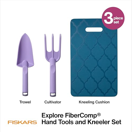 Fiskars 3-Piece Garden Tool Set with Trowel, Cultivator & Kneeling Pad - style: Knee Pad, Trowel & Cultivator Set