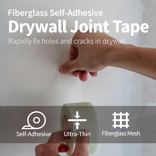 Drywall Joint Tape, Self-Adhesive Fiberglass Mesh Tape for Wall Repair, 2 Inch x 33 Yd