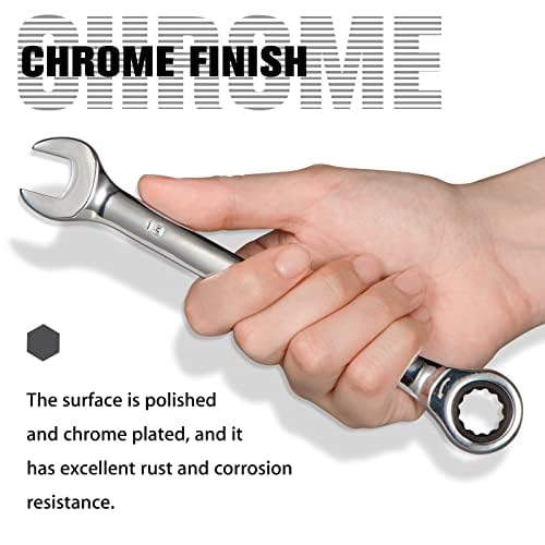 SORAKO Ratcheting Combination Wrench Industrial Grade Cr-V Steel Gear (A-13mm Metric) - style: 1-13mm Metric
