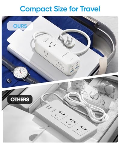 Olcorife USB Power Strip with 3 AC Outlets 6 USB Ports(4 USB C),5 FT - size: 5 FT, style: 3AC(6USB145W)