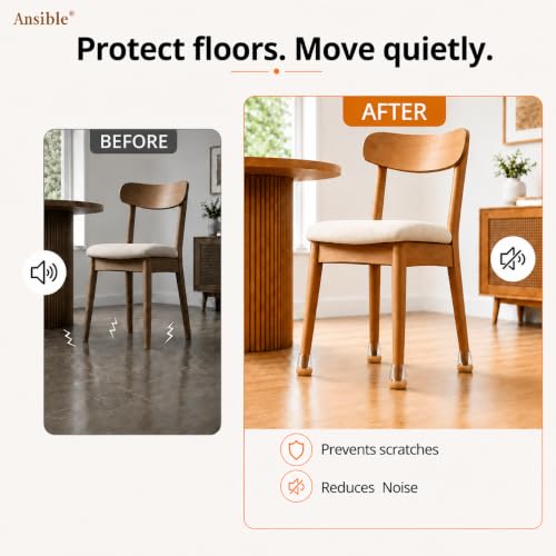 Ansible 36Pcs Chair Leg Floor Protectors for Hardwood Floors, Silicone Caps - size: X-Small