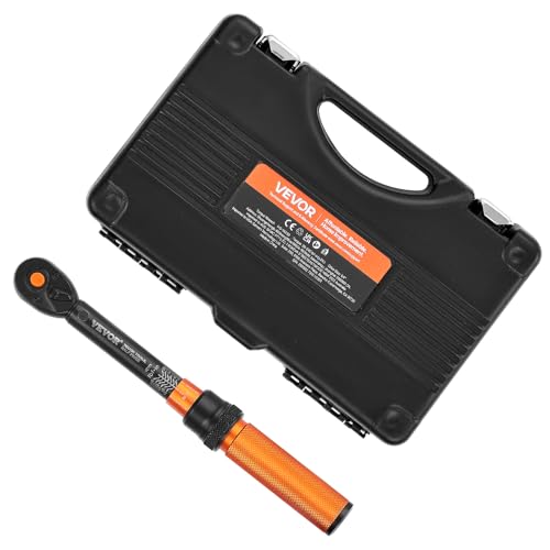VEVOR 50Pcs Torque Wrench Set, 1/4 Inch Drive, 20-240IN.LB(2.3-27.1Nm), 72-Tooth Inch Pound Click Torque Wrench with Bit Sockets, Adapters, for MTB, E-Bike, Motorcycle - size: 1/4" 50 PCS