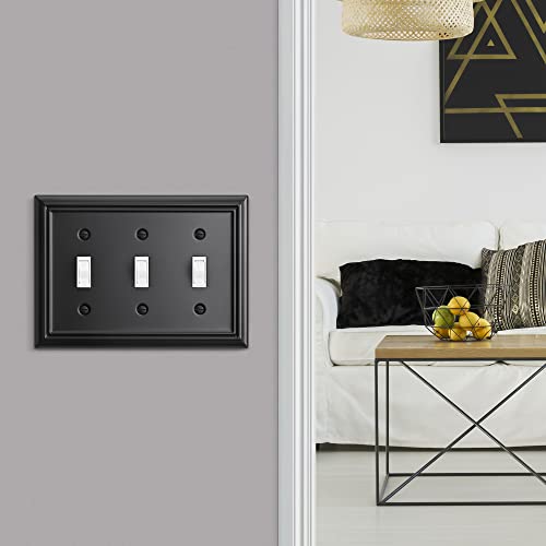 DEWENWILS Triple Toggle Wallplates, Black Light Switch Covers - color: Black, size: 2 Toggle 2PK
