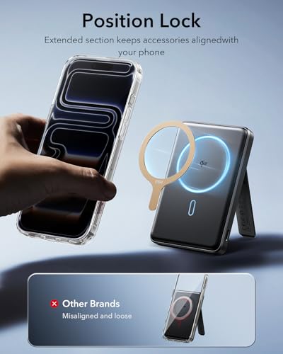 ESR for MagSafe Sticker, MagSafe Ring for iPhone 17, Samsung Galaxy - color: Titanium