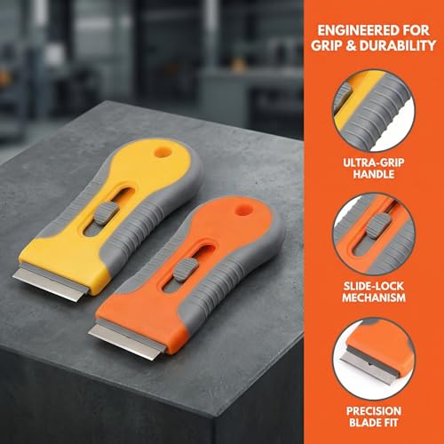 Razor Blade Scraper 2 Pack with 20 Replacement Blades,Glass Scraper Tool