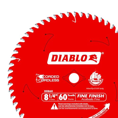 Diablo Fine Finish Saw Blade - 8-1/4 in Diameter, 60 ATB Teeth - size: 8-1/2" Dia x 60T x 5/8" Arbor, style: Fine Finish