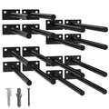 16-Pack 10 inch Floating Shelf Brackets, Hidden Shelf Bracket for Wood - color: Black-16Pack, size: 10 Inch