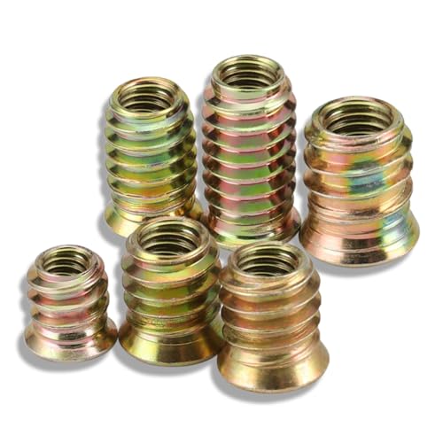 200pcs Threaded Inserts for Wood,1/4"-20 5/16"-18 Screw in Nut Kit,10 Sizes - size: 1/4"-20 / 5/16"-18 Assortment Kit