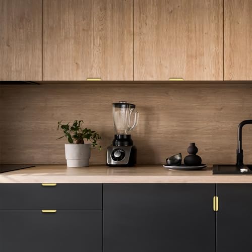 Ravinte Hardware Gold Cabinet Handles Finger Edge Pulls 5 Inch CC 10 Pack - color: Gold, size: 128mm/5" Overall Length