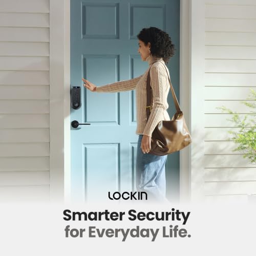 Lockin Veno Smart Lock - Palm Vein Keyless Entry Door Lock - 6 Unlock Methods - Built-in WiFi - Smart Home Compatible - No Monthly Subscription - 14-Month Battery Life - Dual Batteries - size: Dual Batteries, style: Palm Vein（No Camera）