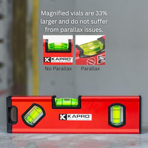 Kapro - 771M TWIN Magnetic Heavy Duty Toolbox Level - For Leveling and Measuring - Features V-Groove and Magnet Base - VPA Certified - 8 Inch - size: 8"