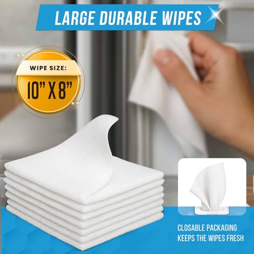 ACTIVE Home Appliance Surface Cleaner Wipes Heavy Duty Wipe for Cleaning Washing Machine, Dryer Stainless Steel Refrigerator, Glass Cooktop, Microwave, Dishwasher, Counter, Tile - 24 Large Wipes