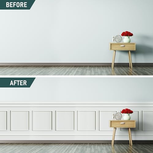 Melkus Peel and Stick Wall Molding Kit, 3 Sets 20" x 20"Precut Wainscoting Panels, Self Adhesive Molding Trims for Interior Wall Décor - size: 3 Set/20"x20"