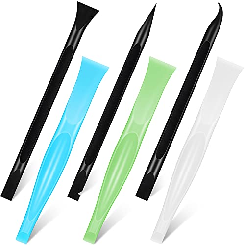 Honoson 6 Pcs Non-scratch Plastic Scraper Cleaning Tool, White Blue Green - color: White Blue Green