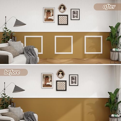 Peel and Stick Wall Molding Kit, Accent Wall Panels for Interior Wall Decor with Double-Sided Tape, 3 Set Pre-Cut PS Wainscoting Panels (20 * 20 in) - size: 20x20, style: T40-1