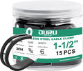 OURU 1-1/2 Inch Cable Clamps, Rubber Coated Insulated Clamps, 15pcs, 38mm - size: 15pcs - 1-1/2"