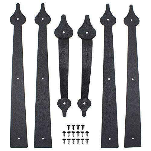 WINSOON Decorative Metal Garage Door Hardware Screw in, Black Steel, 1 Set - size: 1 Pack