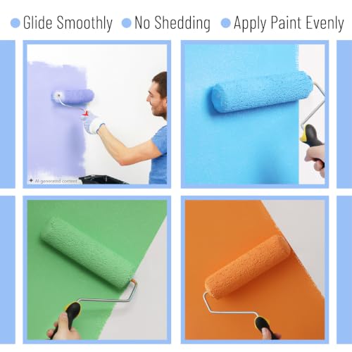 Bates- Paint Roller Covers, 9", 5 Pack, White, Covers for Paint Rollers 9 Inch, 9 Inch Paint Roller Covers, Paint Roller Cover, Paint Roller Covers 9 Inch, Large Paint Roller Covers - color: White, size: 9 Inch, 5 Pack