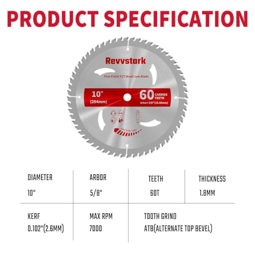 10 Inch 60T Table Saw Blades Circular Saw Blade for Wood Cutting - size: 10 In 60T