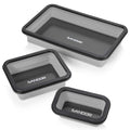 Collapsible Magnetic Parts Tray Set -3 Different Size Tool Trays Light Grey - color: Light Grey