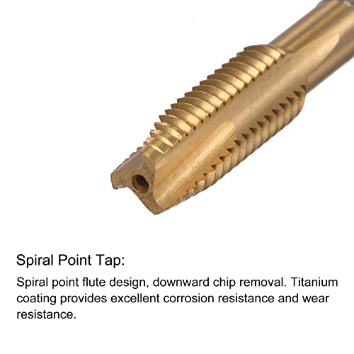 uxcell M8 x 1.25 Spiral Point Thread Tap and 6.8mm Drill Bit Set, Metric Titanium Plated Cobalt High Speed Steel Machine Screw Thread Tap Threading Tool - size: M8 x 1.25 + 6.8mm