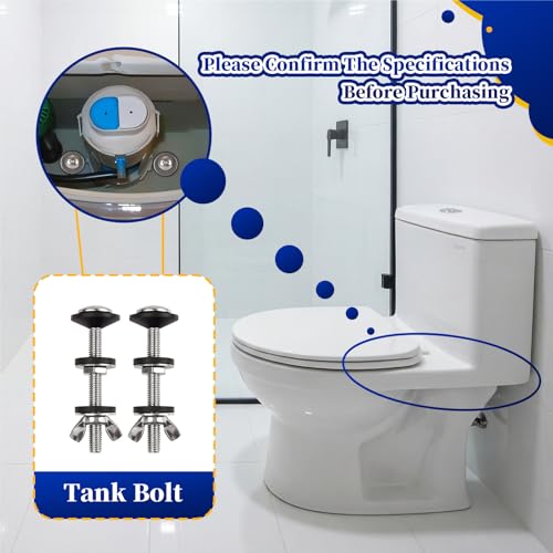 Universal Toilet Tank Bolts & Rubber Gaskets - color: Silver、Black、White