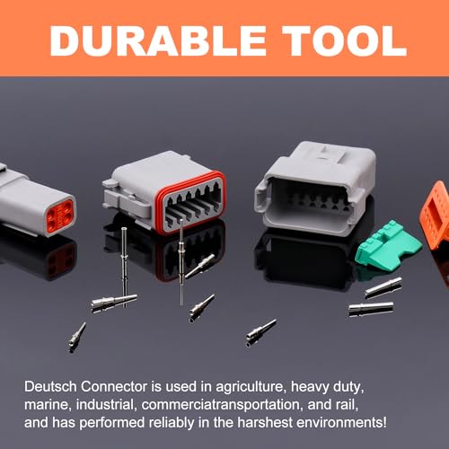 Newdeli Deutsch Crimp Tool 12-22AWG Closed Barrel Crimper - 4 Way Indent 8 Impression Type for Deutsch Solid Contacts - Deutsch Pin Crimper