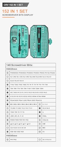 Precision Small Screwdriver Set,152 in 1 Precision Screwdriver set with Case,Electronics Repair Tool Kit for Computer, Laptop, iPhone, Macbook, PC, Glasses,mobile Phone Repair Kit