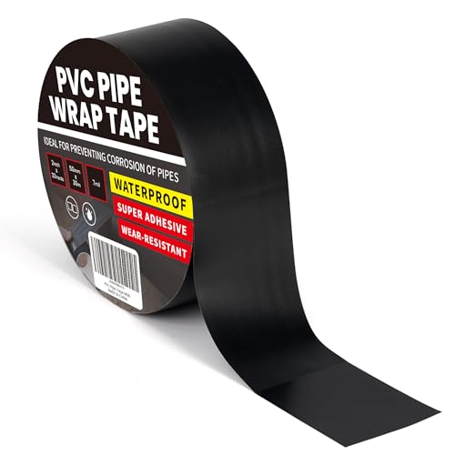 TAPEBEAR Corrosion Protection PVC Pipe Tape 2" x 33Yard 7mil Thick Black - size: 2Inch x 33Yard