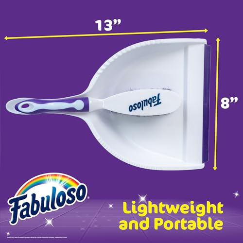 Fabuloso Brush and Dustpan Set, White and Purple - size: Brush & Dustpan