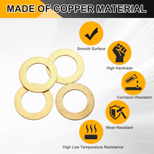 PATIKIL M20x32x2mm Flat Washers, 4PCS Brass Automotive Drain Plug Gaskets Flat Ring Oil Crush Washer Spacers for Faucets Garden Bolts Screws Hose, Golden - size: M20x32x2mm