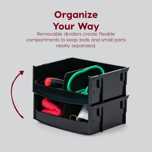 IRIS USA 32-Drawer Organizer with 4 Bins and Dividers, Garage Tool, Black - color: Black, size: 32 Drawer + 4 Bin