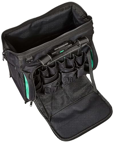 Amazon Basics Tool Sling Bag with Adjustable Padded Shoulder Strap, Sturdy Organized Storage, 40 Pockets, Black - size: Sling Bag
