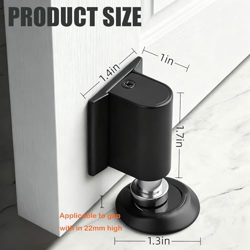 Magnetic Door Stopper No Drilling Height Adhesive Heavy Duty Magnet Doorstop Wedge Stop Catch Bottom Holder to Keep Doors Open (Grey) - color: Gray